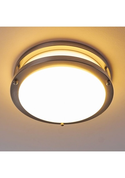 24 Watt Beyaz Işık Ledli Modern Tavan Armatürü, Balkon, Teras Armatürü, Banyo Duvar Tavan Armatürü Siyah