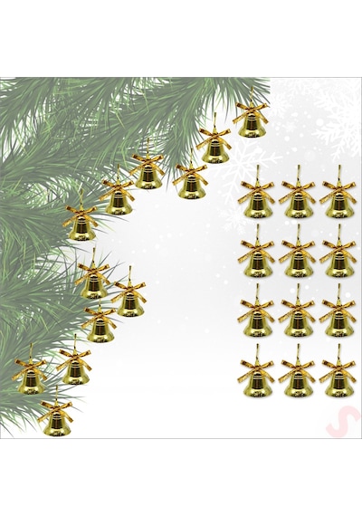 Yılbaşı Ağaç Süsü Çalmayan Çan, 3 Cm - 12 Adet