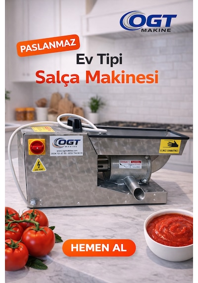 Paslanmaz Çelik Tezgah Üstü Salça Makinası - Paslanmaz Ev Tipi Salça Makinesi