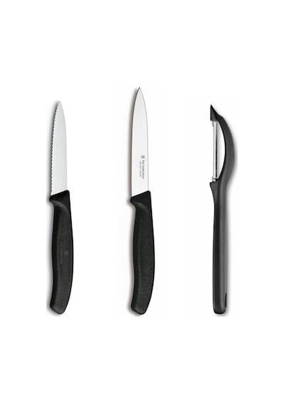 Victorinox Siyah 3'lü Bıçak Soyacak Seti Siyah