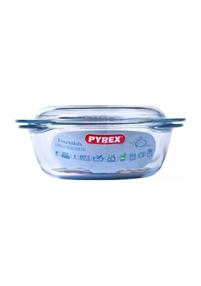 Pyrex 207a000/7343 Kapaklı Cam Yuvarlak Fırın Kabı 1,3l
