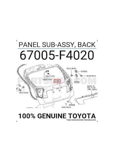 Toyota Chr Bagaj Kapağı 2015- Oem No: 67005f4020