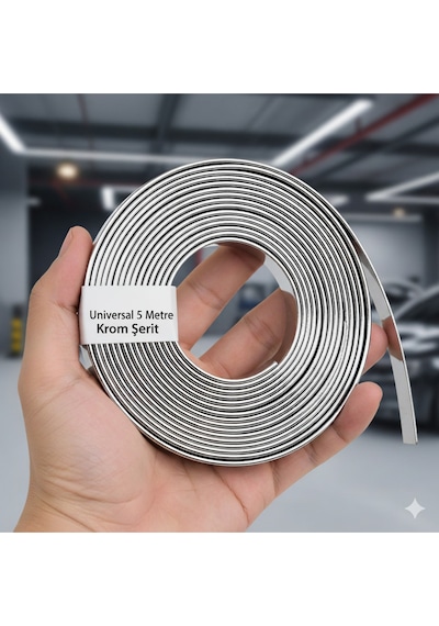 Fiat Linea Uyumlu Yapışkanlı 18 Mm 5 Metre Krom Nikelaj Trim Şerit Araç Dış Dekor Bandı