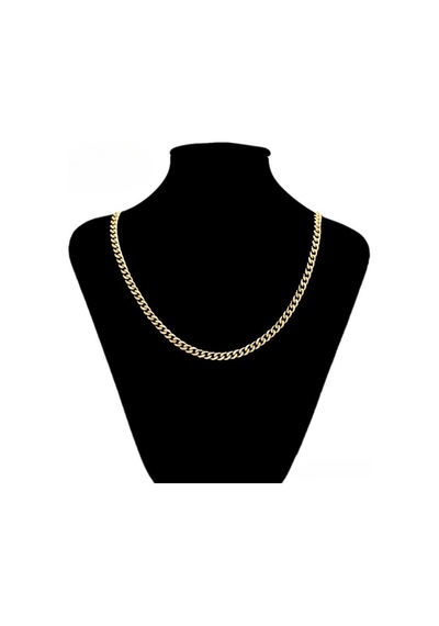 Klasik Gurmet Zincir Kolye 14 Ayar Altın Kaplama / 50 Cm Gold