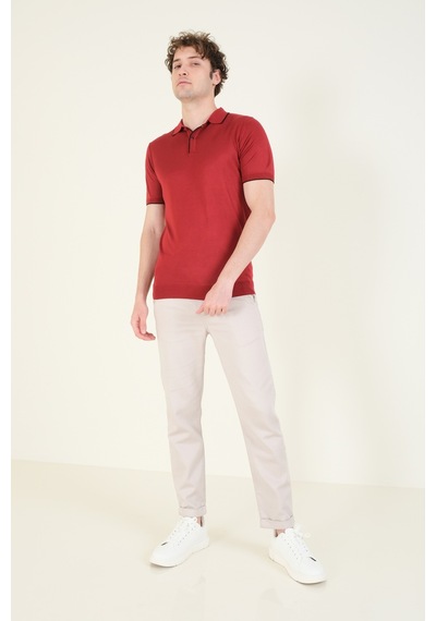 Giyim Dünyası Erkek Çıtçıtlı Yaka Biyeli Merserize T-shirt Bordo 001 Giyim Dünyası Erkek Çıtçıtlı Yaka Biyeli Merserize T-shirt Bordo 001