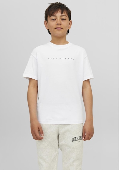 Jack & Jones Kisa Kollu Logo Baskili Tisört - Çocuk 12237435 White Siyah Jack & Jones Kisa Kollu Logo Baskili Tisört - Çocuk 12237435 White Siyah