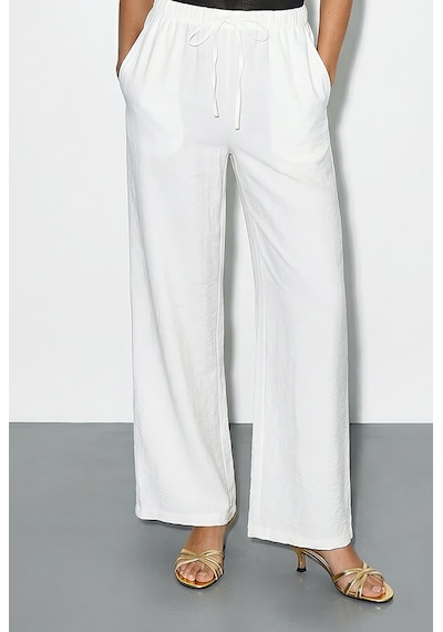 Shade Kadın Aksesuarlı Oversize Gömlekli Bol Paça Pantolon Alt-üst Takım 7613 60286063 - Beyaz Shade Kadın Aksesuarlı Oversize Gömlekli Bol Paça Pantolon Alt-üst Takım 7613 60286063 - Beyaz