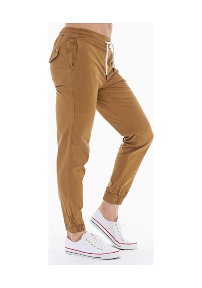 Cedy Denim Erkek Lastikli Mevsimlik Gabardin Jogger Bağcıklı Pantolon C314 Camel