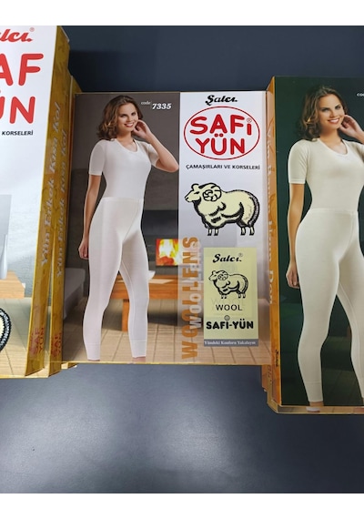 Şalçı Safyün Kadın %75 Yün Uzun Don İçlik 7335 - 1 Adet Ekru