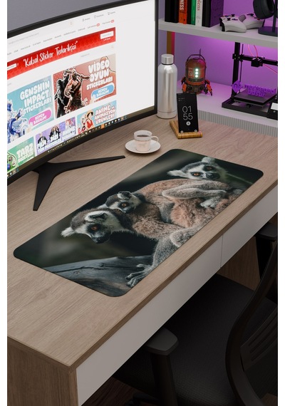 Lemur Kaymaz Dikişli Kauçuk Oyuncu Mousepad V4 - 70x30 Xl Gaming Mouse Pad Fare Altlığı