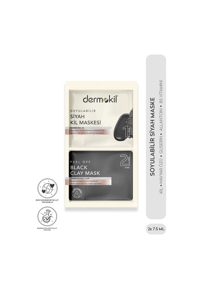 Dermokil Soyulabilir Siyah Maske 2'li 7,5 Ml