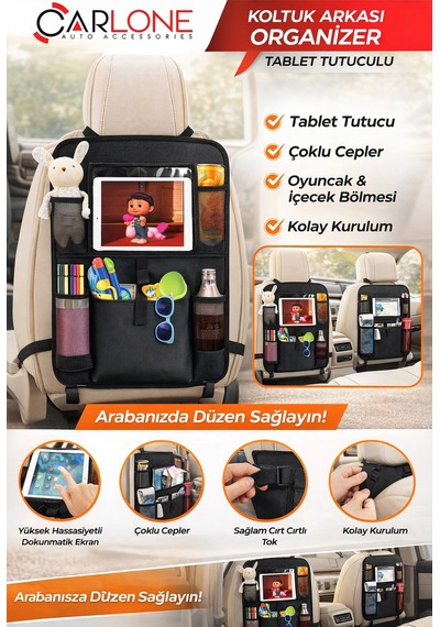 Tablet Tutuculu Araba Koltuk Arkası Eşya Düzenleyici Organizer
