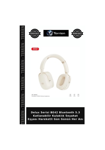 Delux Serisi Be42 Bluetooth 5.3 Katlanabilir Kulaklık Seyahat Eşyası Hareketli Gün Günün Her Anı