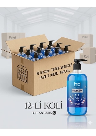 Hd Sakal Traş Jeli 1000ml Berberler İçin Büyük Boy 16'li Paket