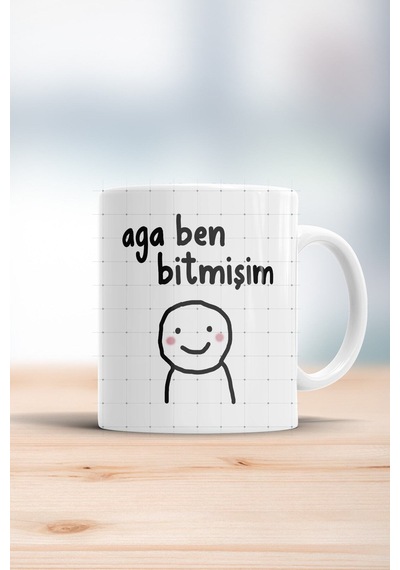 Aga Ben Bitmişim Kupa Bardak Beyaz