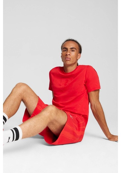 Puma Ferrari Race Big Shield T Kırmızı Erkek Kısa Kol T-Shirt 000000000101909179