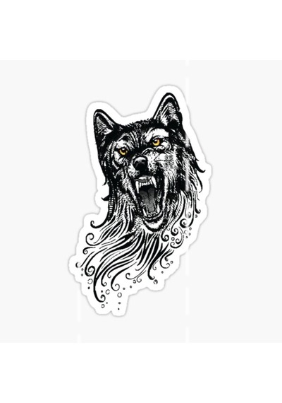 Öfkeli Kızgın Kurt Araba Sticker Oto Yapıştırması 18Cm T1