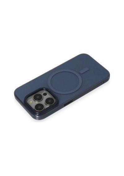 Newface - 56 - Apple iPhone Uyumlu 15 Pro Max Kılıf Anka Pc Magneticsafe Sert Metal Kapak - Glblseme - - Lacivert