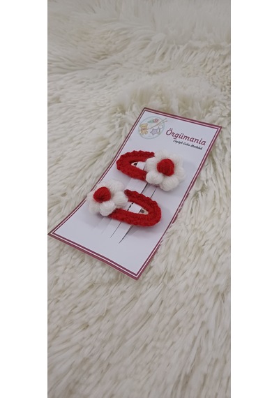 Çıtçıtlı Toka - Papatya Toka Bordo Bordo