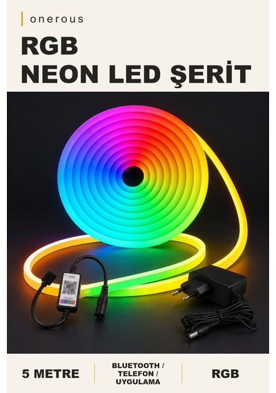 Onerous 5 M Rgb Neon Led Şerit, Bluetooth