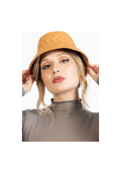 Ladycolor Kadın Kışlık Kapitone Bucket Balıkçı Şapka Sarı Hardal