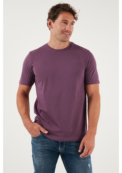 Buratti Pamuklu Regular Fit Bisiklet Yaka Erkek T Shirt 59020204 Mürdüm