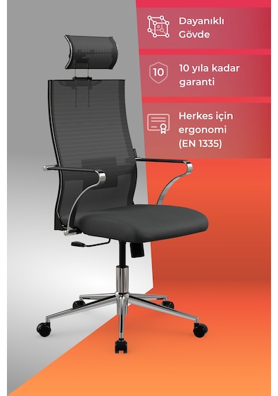 Ergolife Sit Air 24/7 B2-281k - Yükseklik Ayarlı, Başlıklı, Fileli, Krom, Toplantı, Ofis, Bilgisayar Sandalyesi - 696.5d.51.2a2 Siyah Ergolife Sit Air 24/7 B2-281k - Yükseklik Ayarlı, Başlıklı, Fileli, Krom, Toplantı, Ofis, Bilgisayar Sandalyesi - 696.5d.51.2a2 Siyah