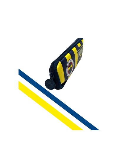 Fenerbahçe Tek Göz Çubuklu Kalem Çantası Sarı - Lacivert