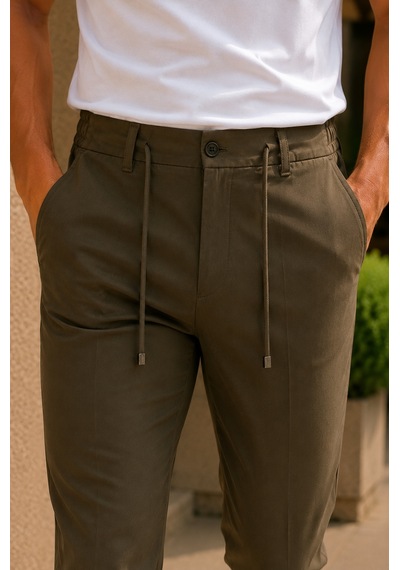 Danger Erkek Premium Poliamid Kumaş Comfort Fit Jogger Haki Pantolon - 252dngr