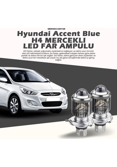 Hyundai Accent Blue Mercek Led Xenon Uzun - Kısa Tek Renk Beyaz
