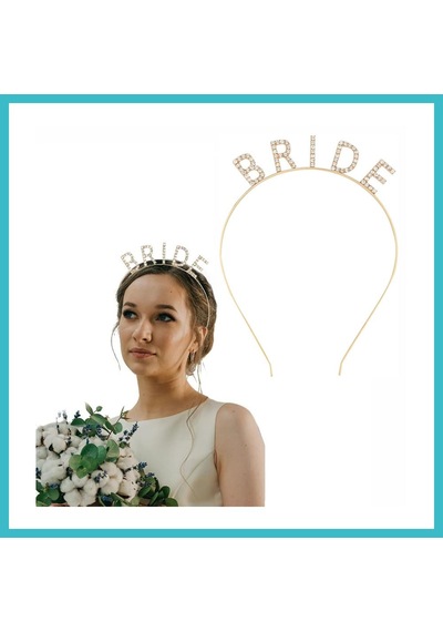 Bezos Altın Gold Renk Bekarlığa Veda Kristal Taş Bride Tacı İthal 16x10 Cm Dfnbez Diğer