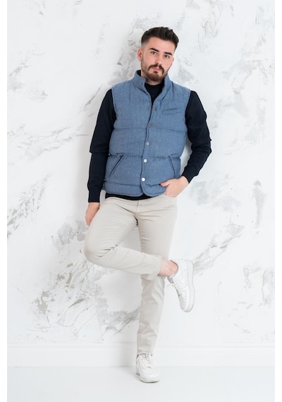 Sir Slimfit Çıtçıtlı Şişme Erkek Yelek