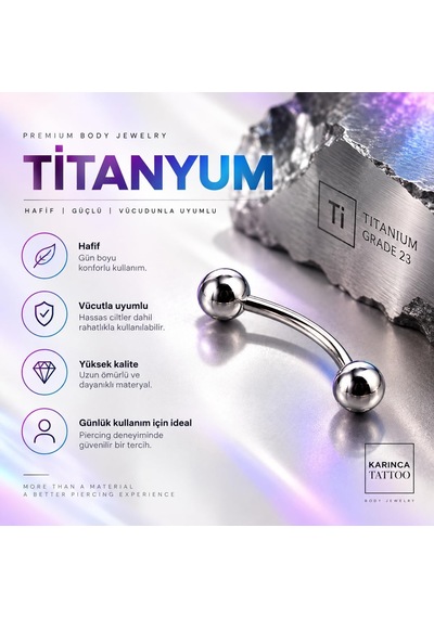 Titanyum Piercing Kaş Rook Kulak Anti Tragus Snug Daith Surface Forward Helix Flat Nipple Conch Angel Bites Septum Vertical Labret çok renkli