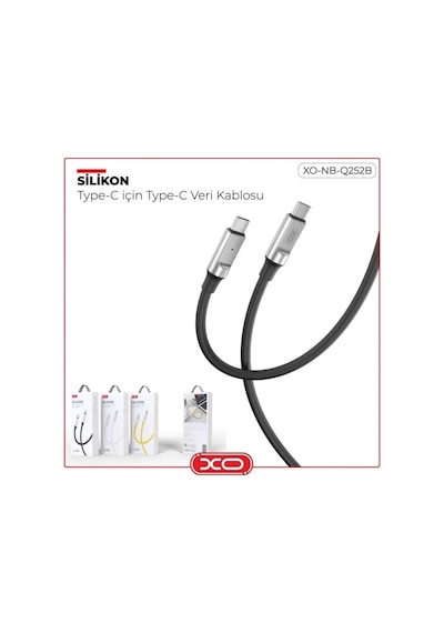 Xo Nb-q252b 60w Pd Fast Quick Hızlı Usb-c Type-c Android Apple iPhone İpad Macbook Uyumlu Veri & Şarj Kablosu