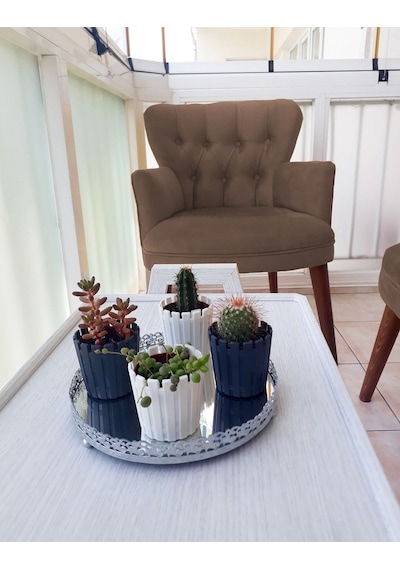 Kayser Home Berjer - Tekli Koltuk - Düz Renk Babyface Kumaş - Ahşap Ceviz Ayak - Kahverengi Kahverengi