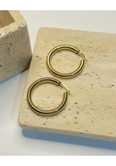 Gold Halka Küpe Çok Renkli