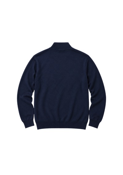 Battalmoda Erkek Büyük Beden Koyu İndigo Fermuarlı Dik Yaka Pamuklu Kazak 3xl-4xl-5xl-6xl Koyu Indigo