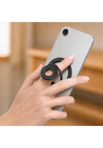 Zore Paris M102 Magnetik Ring Standlı Telefon Tutucu Siyah