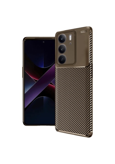 Realme C75 4g Uyumlu Auto Focus Karbon Kapak - Kahverengi
