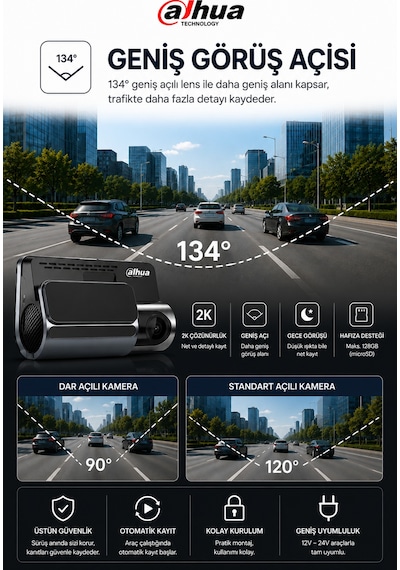 S6 2k 1920p 1080p G-sensör Gece Görüş Destekli Döngüsel Kayıt Yapabilen Geniş Açılı Mobil Uygulamalı Ön Ve Arka Çift Araç İçi Kamera