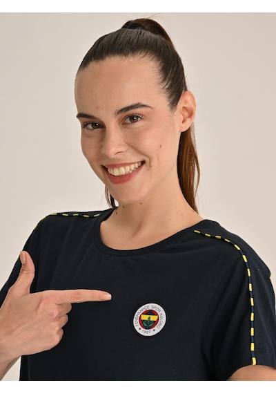 Fenerium Fenerbahçe Lacivert Tribün Basic Kadın Tshirt Fb Laci Yeni