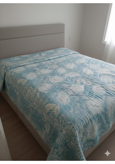 Pamuklu Yatak Örtüsü , Pike , Çok Amaçlı Örtü , Lüx , 1.kalite ,çift Kişilik Turkuaz