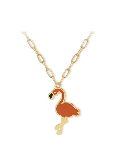 14 Ayar Sarı Altın Flamingo Hayvan Figürlü Kolye