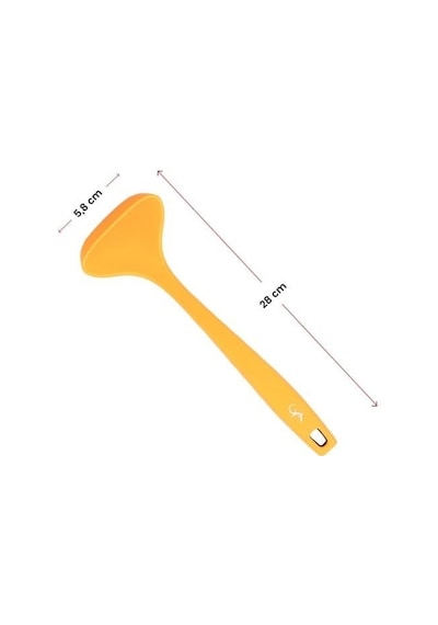 Lurch - Platin Silikon Sos Kepçesi 28 Cm Sarı - Yanmaz, Yapışmaz, Bükülmez, Çizmez, Tat Ve Koku Bırakmaz - 240055