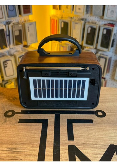 Güneş Panelli Şarjlı Radyo Bluetooth Hoparlör Usb Sd Fm Am Radyo
