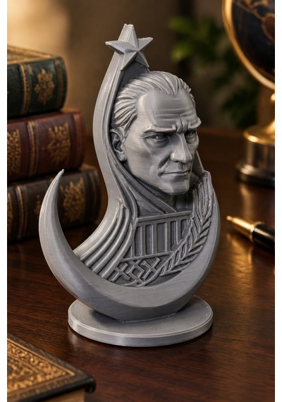 Ay Yıldızlı Atatürk Figürlü Dekoratif Mini Biblo 47519647