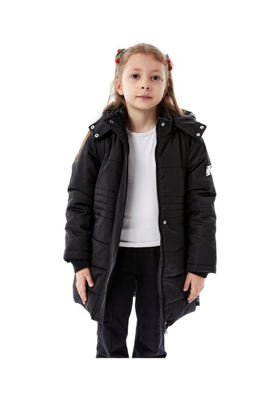Benitto Kids Kız Çocuk Kapüşonlu Kışlık Şişme Mont 51355 Siyah