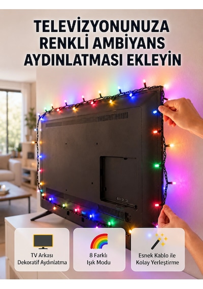 8 Modlu Led Işık Zinciri İç Mekan Dekoratif Aydınlatma Yeni Nesil Diğer