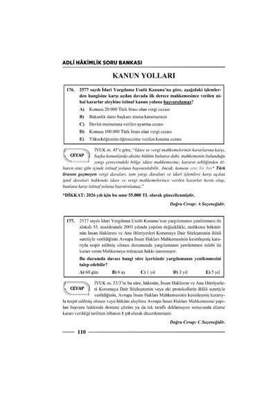 Hakimlik İdari Yargılama Hukuku Soru Bankası 22. Baskı Monopol Yayınları