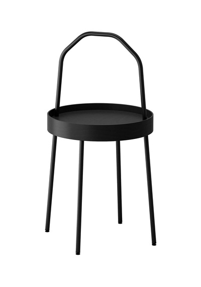 Kulplu Sehpa Siyah Renk Meridyendukkan 38 Cm Metal-taşınabilir Sehpa